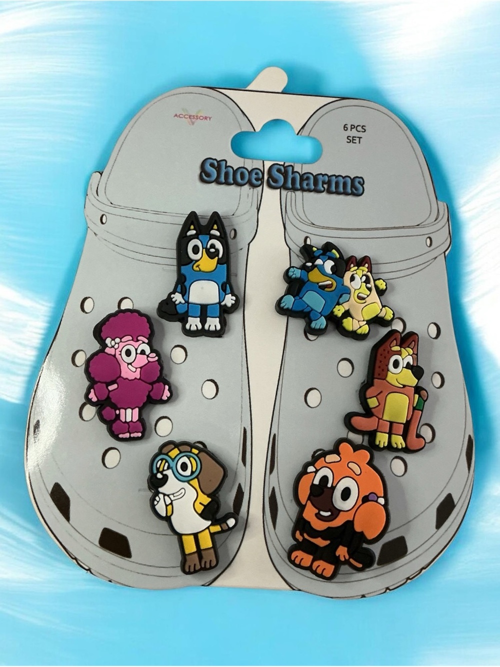 Bluey Shoe Charms Croc Jibbitz Set - Multicolor NEW ON CARD